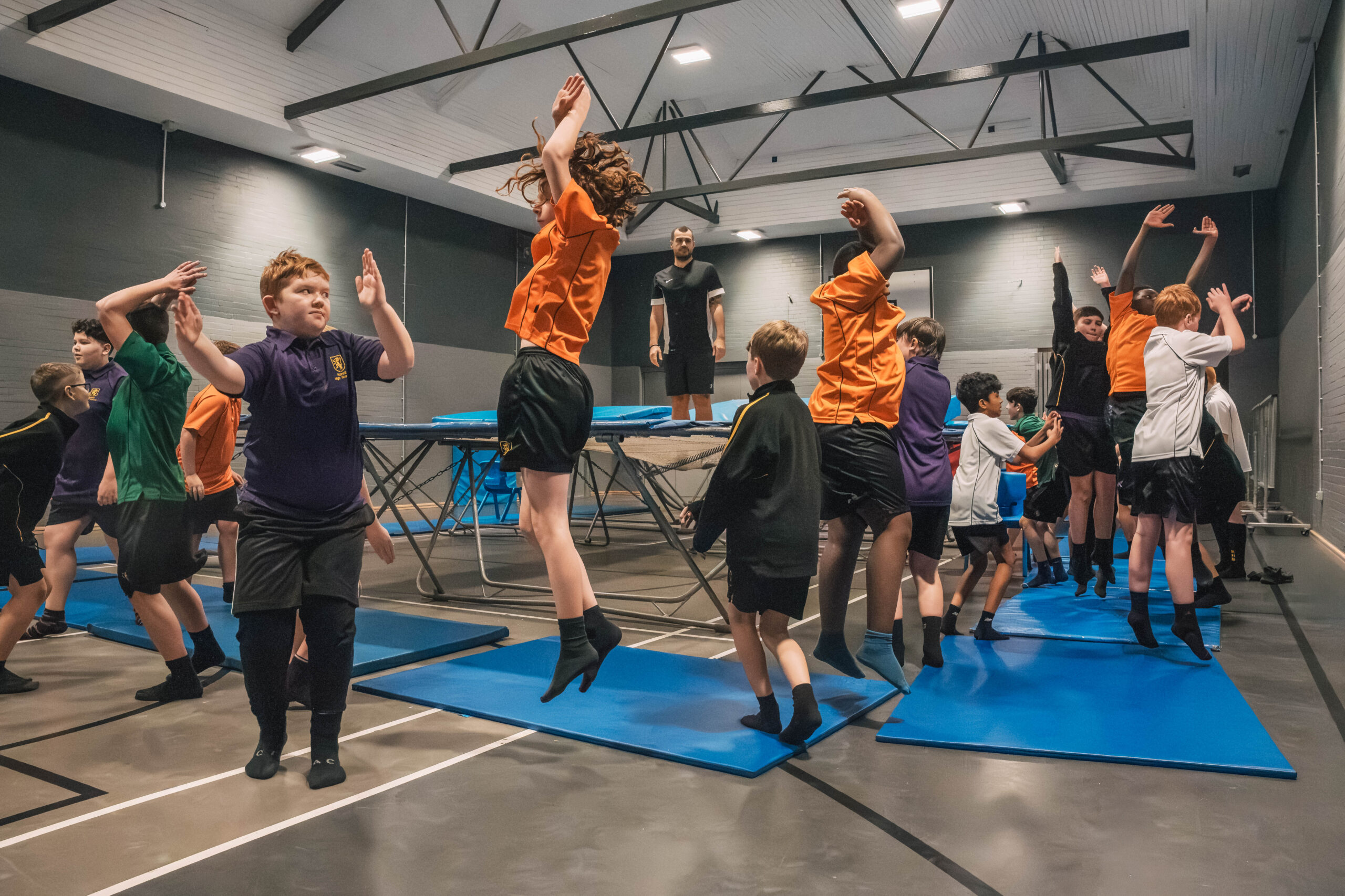 Students engaged in sports activity